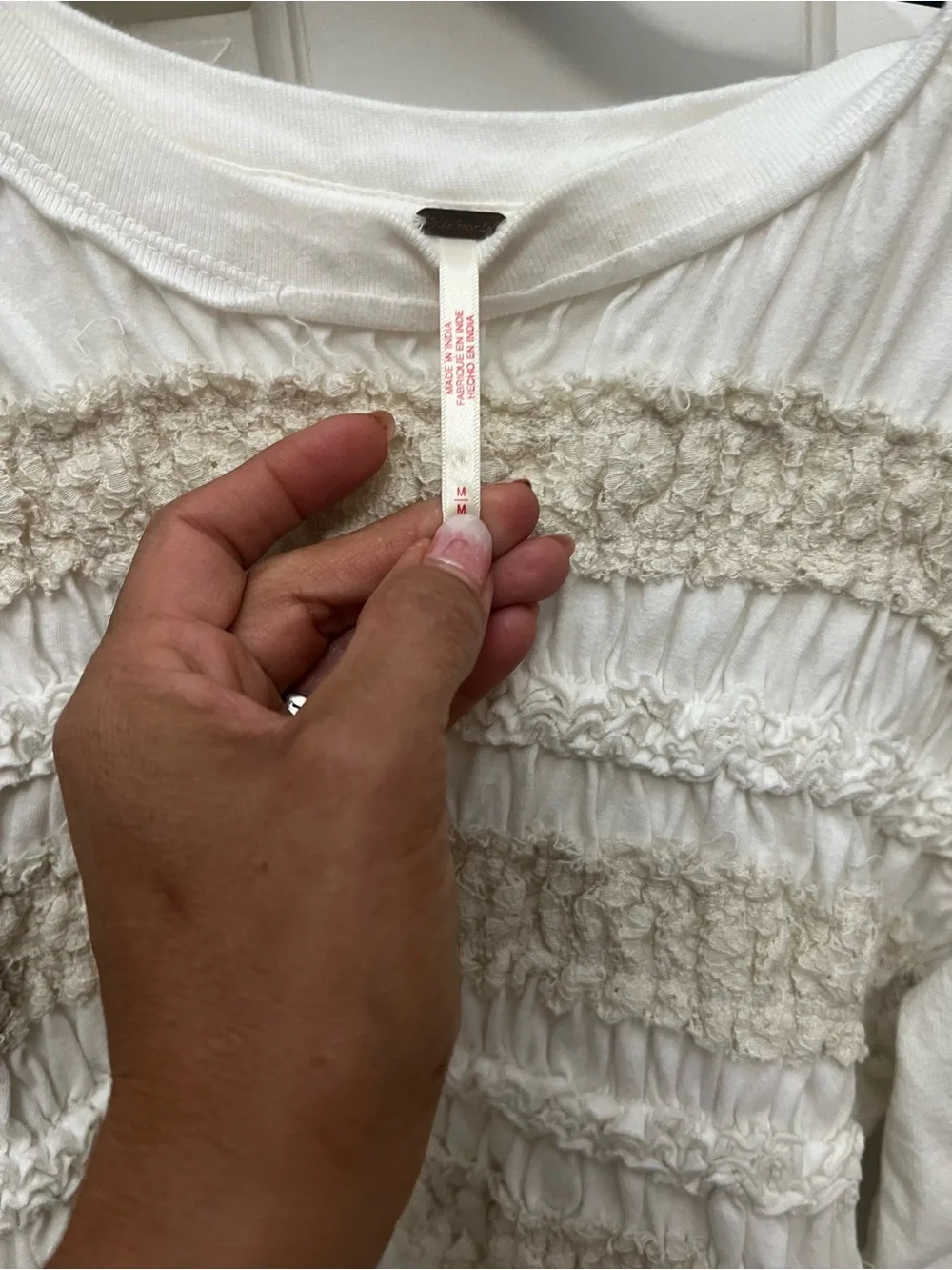 Free people Maxey Smocked Ruffle Peplum Top in Cream